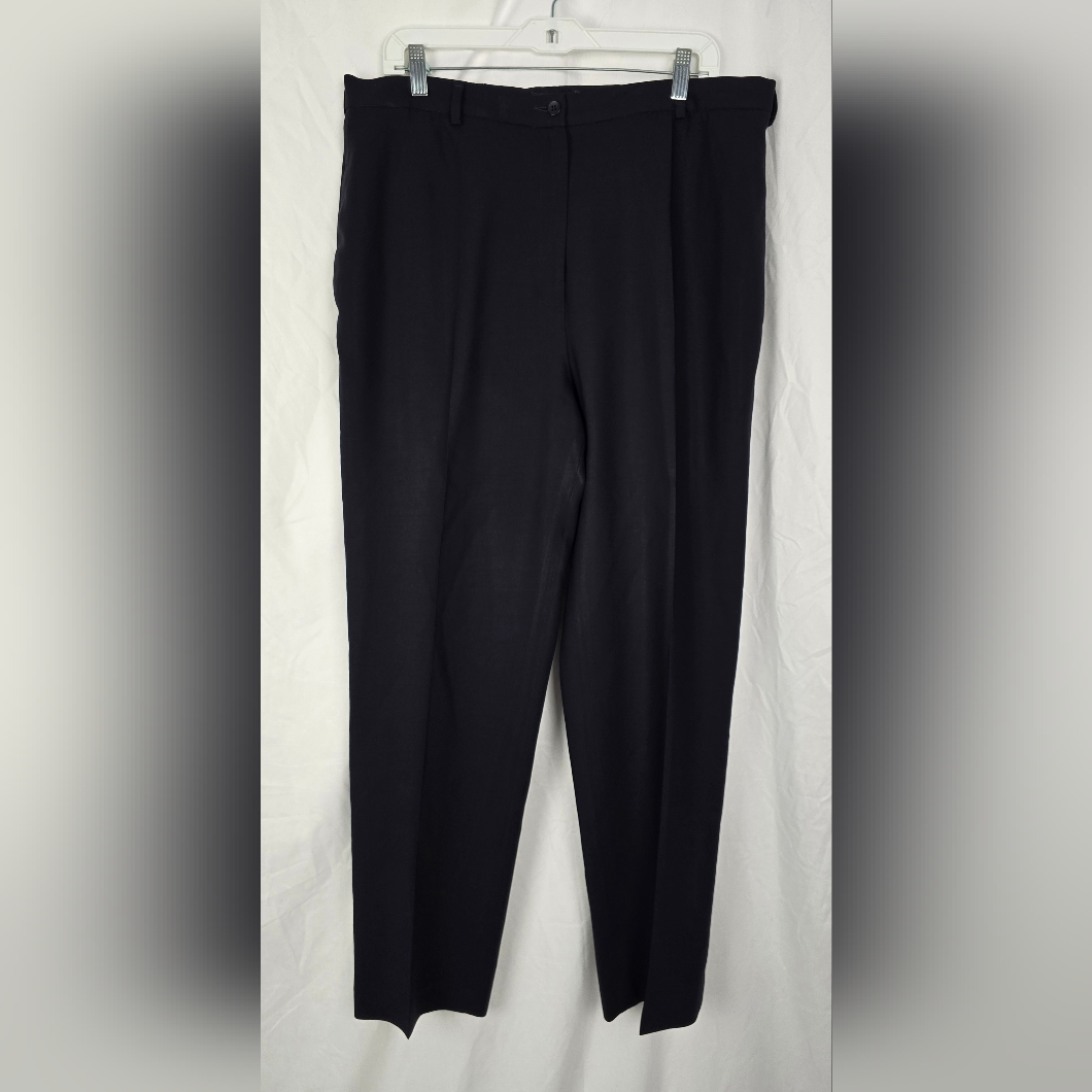 Vintage Lands End Direct Merchant Navy Blue Wool Lined Womens Pants Sz 12